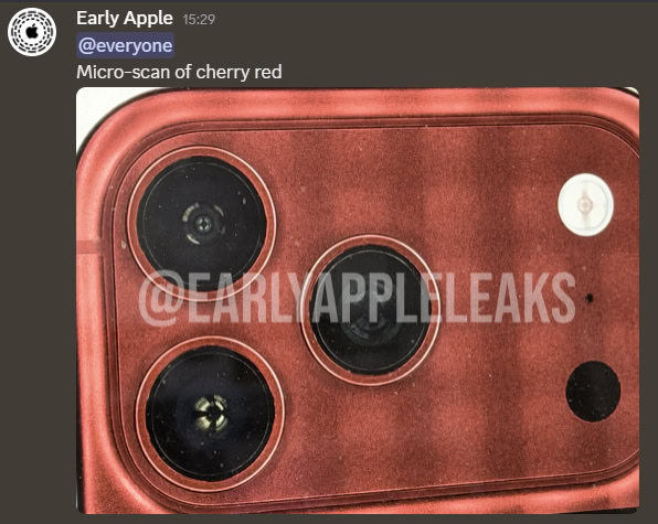 EarlyAppleLeaks showing Cherry Red iPhone 18 Pro 1 EarlyAppleLeaks showing Cherry Red iPhone 18 Pro 1
