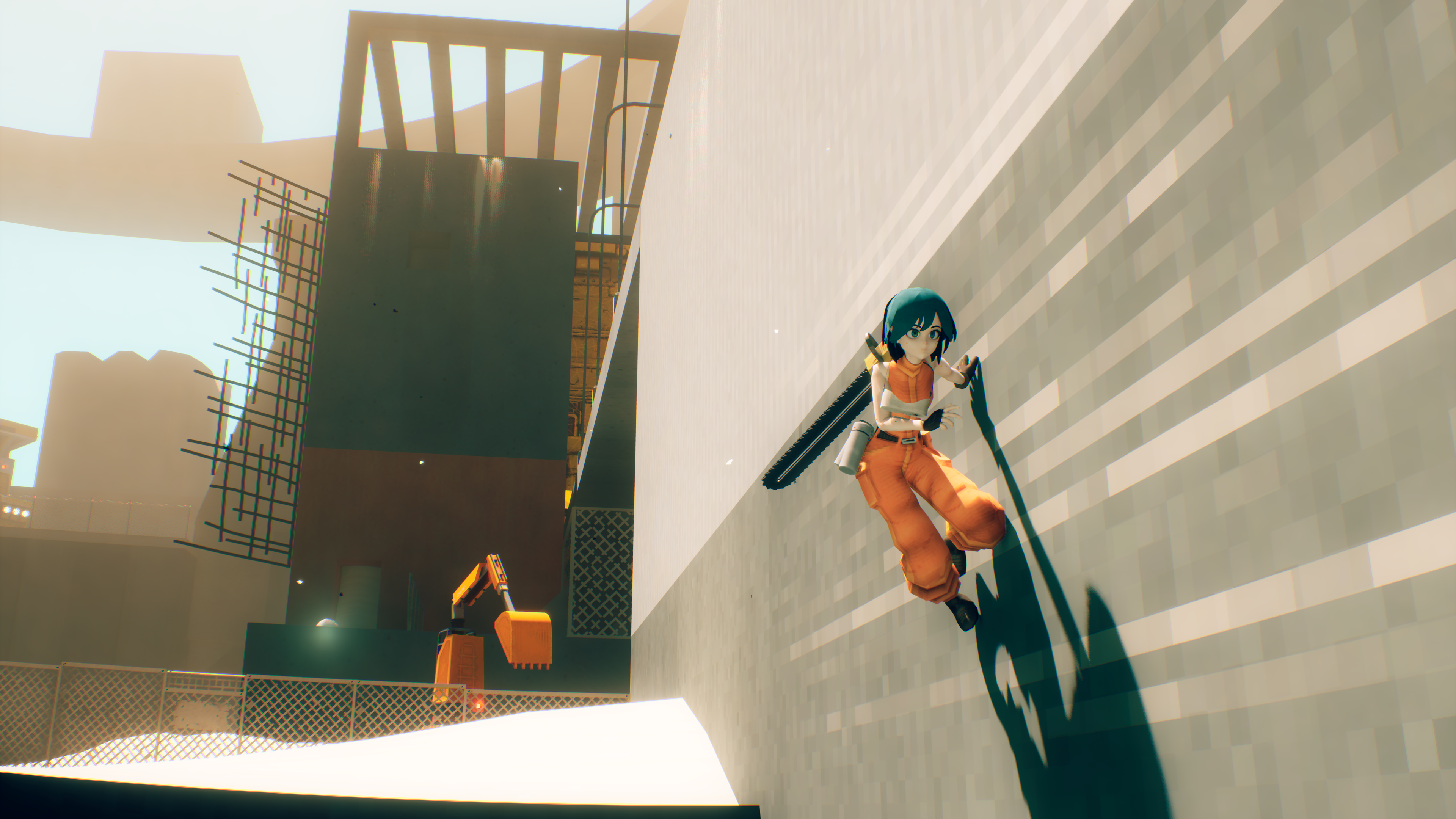 Game screens, stylised platforming world