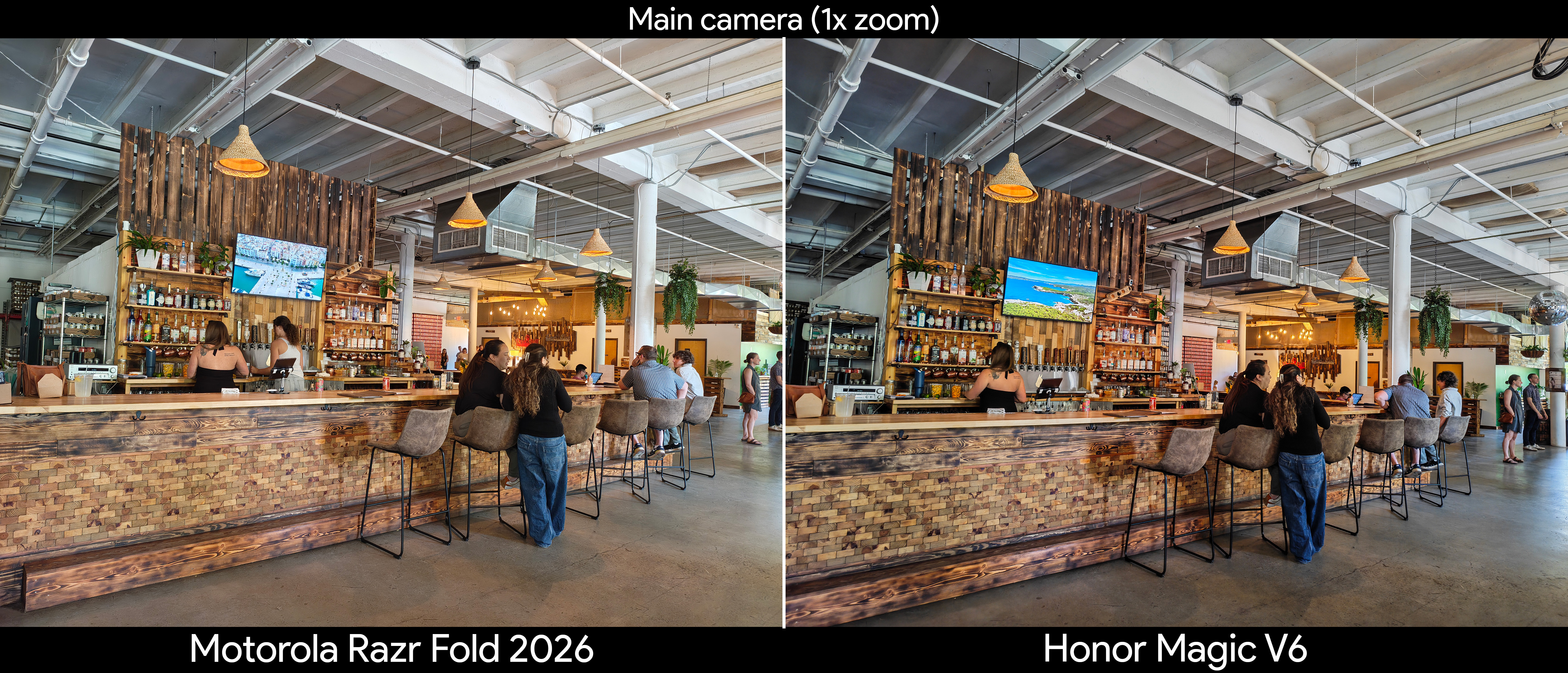 Comparing main and ultrawide camera quality between the Motorola Razr Fold 2026 and Honor Magic V6