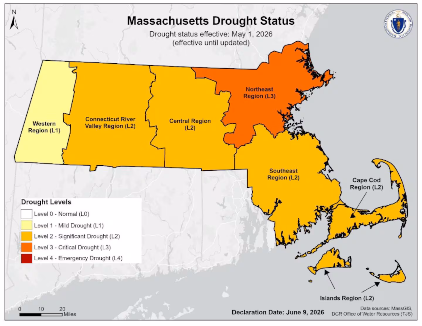 Drought conditions have reached critical levels across portions of Northeast Massachusetts.