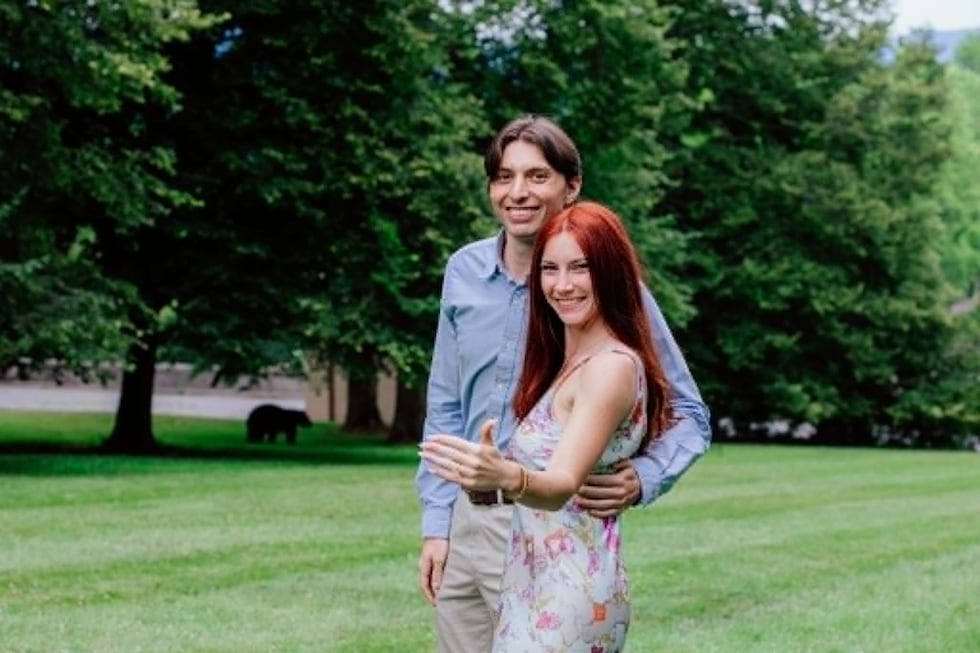 A bear was spotted at Biltmore Estate during a proposal photoshoot.