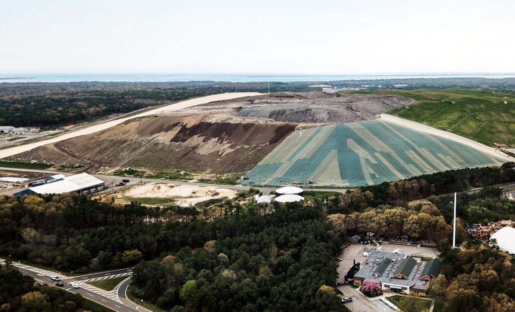 An aerial view of the Brookhaven landfill in New York. Credit: Steve Pfost/Newsday RM via Getty Images