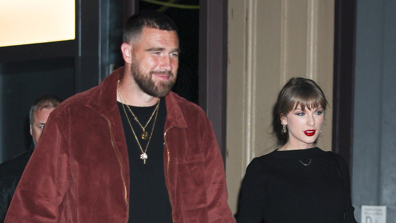 Taylor Swift and Travis Kelce seen in NoHo on November 06, 2025 in New York City.