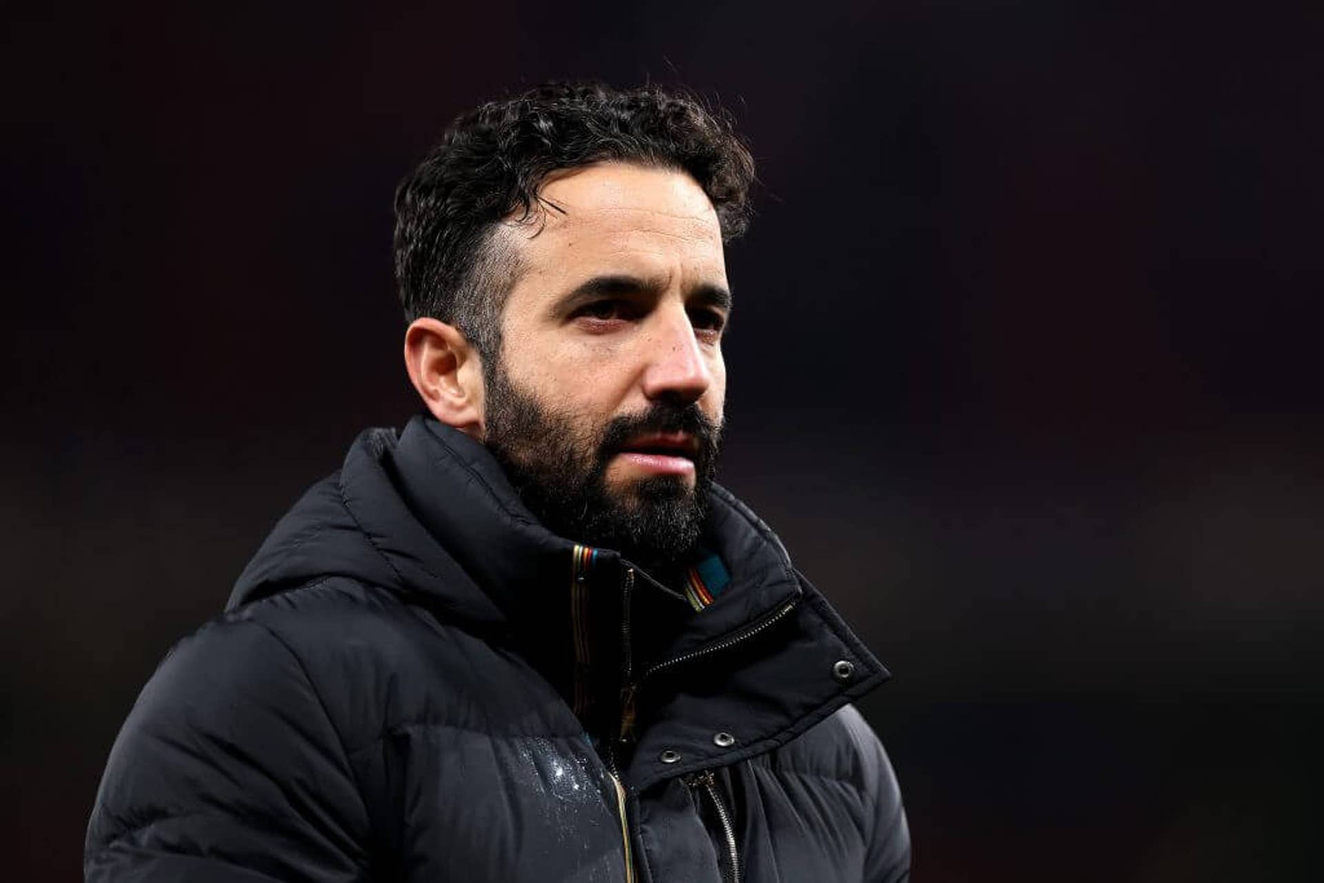 Ruben Amorim on the sideline while Manchester United coach