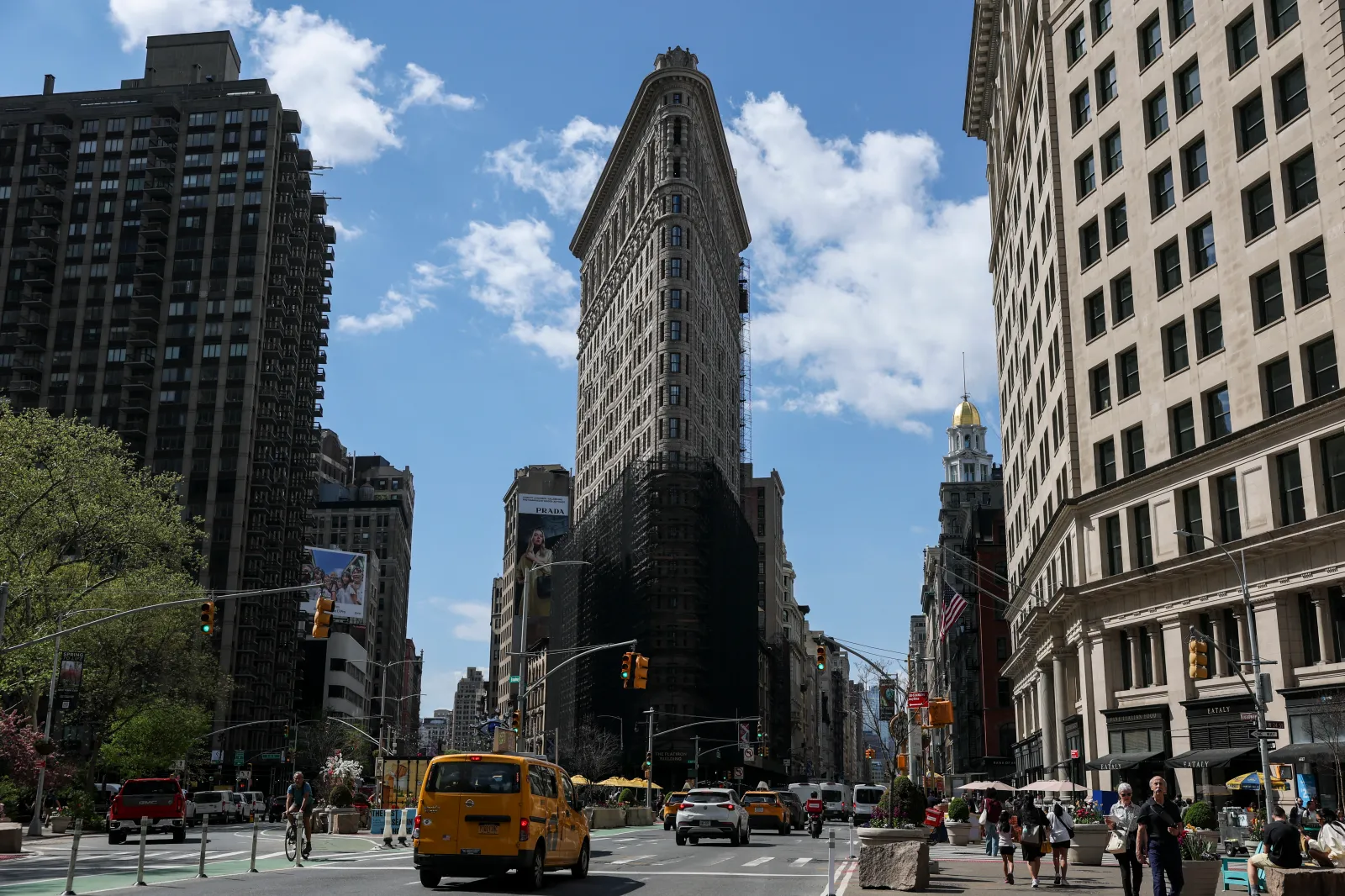 A view of the Flatiron Building in New York City