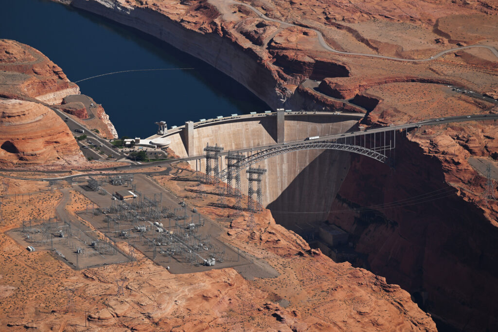 After record-low snowpack across the Colorado River Basin, water levels remain low at Lake Powell on April 30, near Page, Ariz. Credit: RJ Sangosti/MediaNews Group/The Denver Post via Getty Images