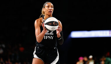 LAS VEGAS, NV - JUNE 8: A'ja Wilson #22 of the Las Vegas Aces shoots a free throw during the game against the Seattle Storm on June 8, 2026 at Michelob ULTRA Arena in Las Vegas, Nevada. NOTE TO USER: User expressly acknowledges and agrees that, by downloading and or using this photograph, User is consenting to the terms and conditions of the Getty Images License Agreement. Mandatory Copyright Notice: Copyright 2026 NBAE (Photo by Mike Kirschbaum/NBAE via Getty Images)