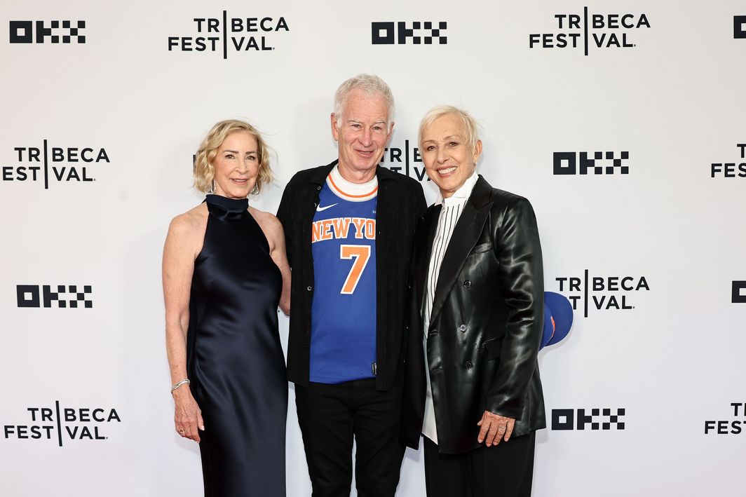 Chris Evert, John McEnroe and Martina Navratilova