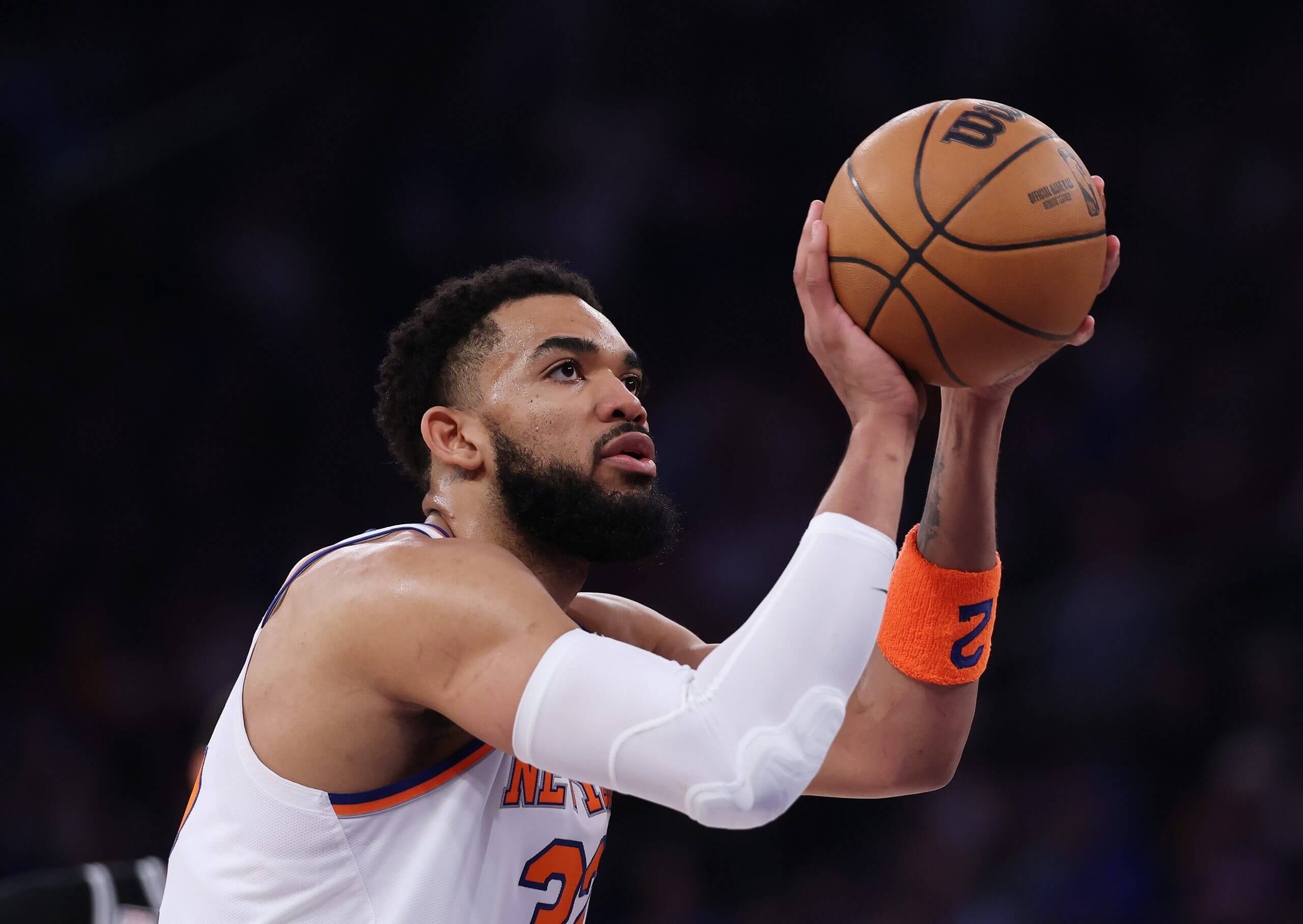 Karl-Anthony Towns in action for the Knicks