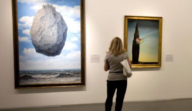 Child Punctures Magritte Painting With Pinecone at Israel Museum