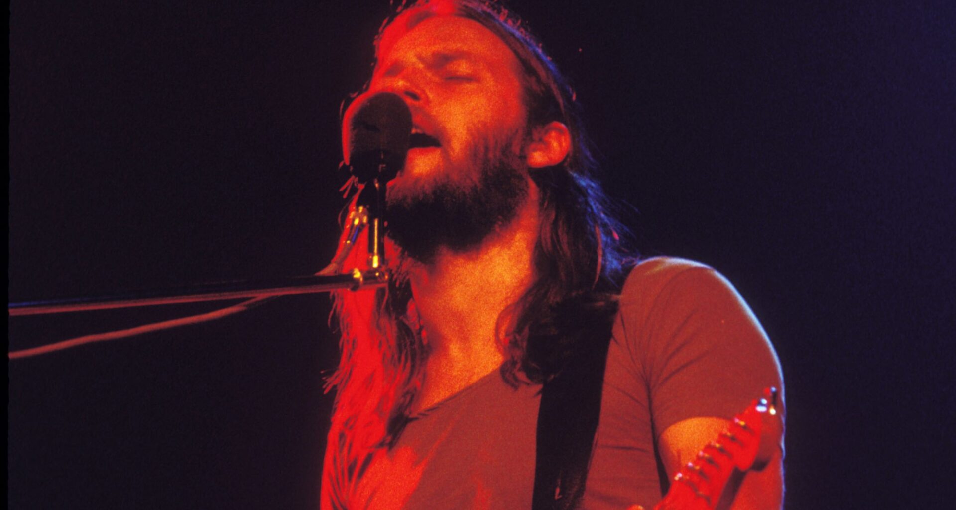 1975 file photo David Gilmour of Pink Floyd. Los Angeles, CA. (Photo by Jeffrey Mayer/WireImage)
