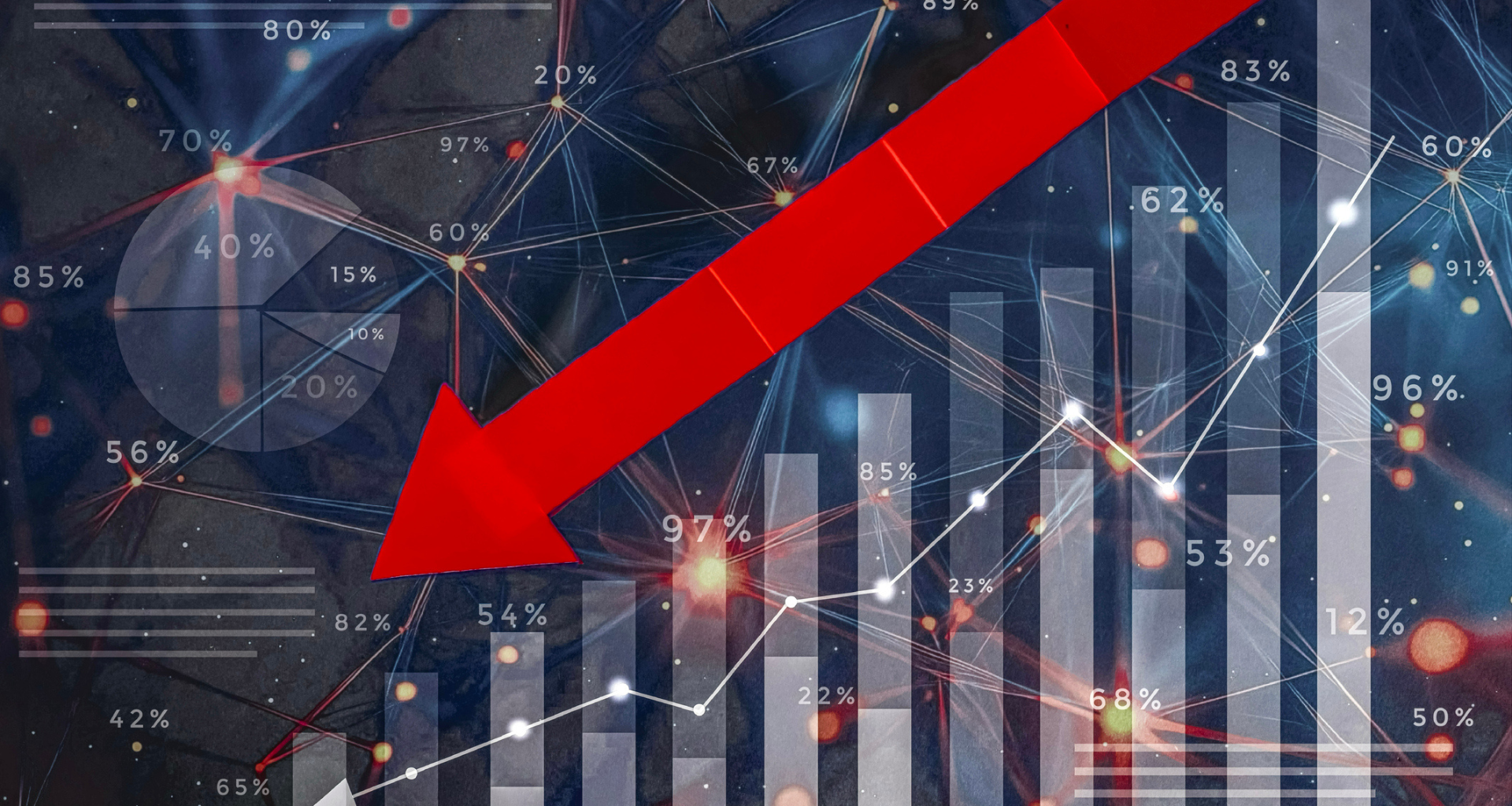 red arrow showing downward trend