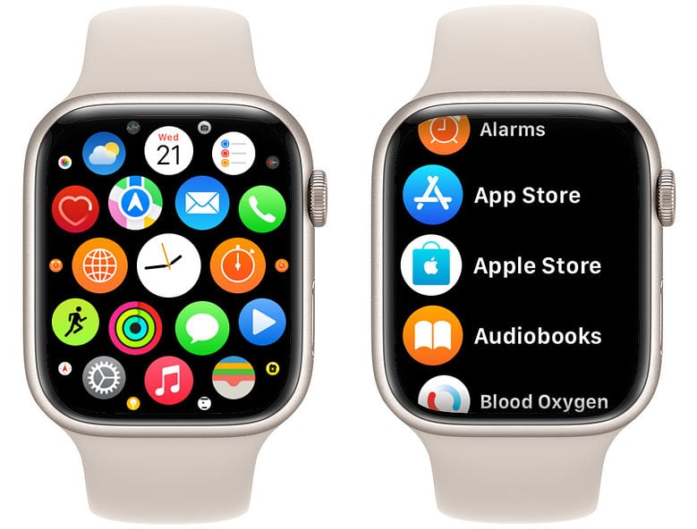 Grid View vs List View on Apple Watch