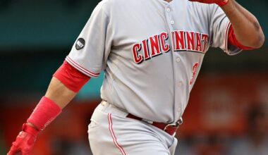 Ken Griffey Jr. follows through on left-handed swing