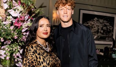 Salma Hayek-Pinault and Jannik Sinner