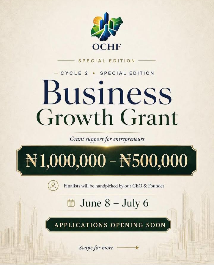 Call For Applications: OCHF Business Growth Grant for Entrepreneurs (Up to