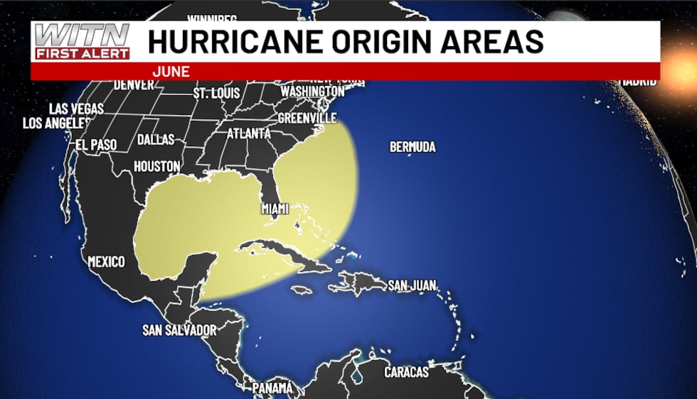 Typically a tropical system will form every other year in June on average.