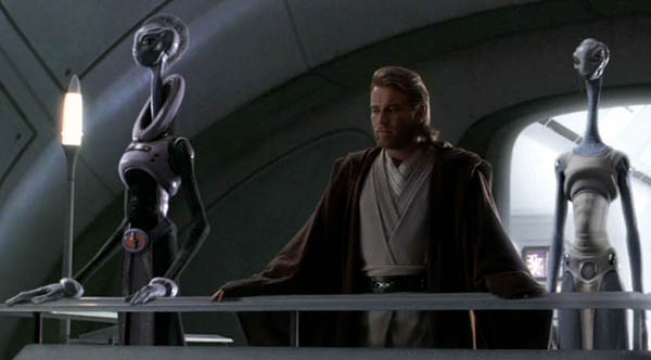 Lama Su shows Obi-Wan Kenobi the clone army with Taun We