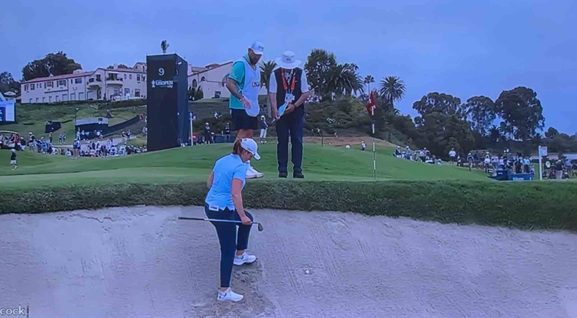 Awkward bunker lie frustrates Women’s Open pro. And then she’s penalized