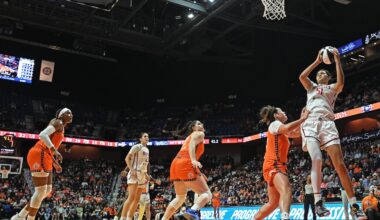 After helping UCLA win the national championship, Lauren Betts (right) had 13 points in her first pro start for the Washington Mystics in a win over the Connecticut Sun on Wednesday night.