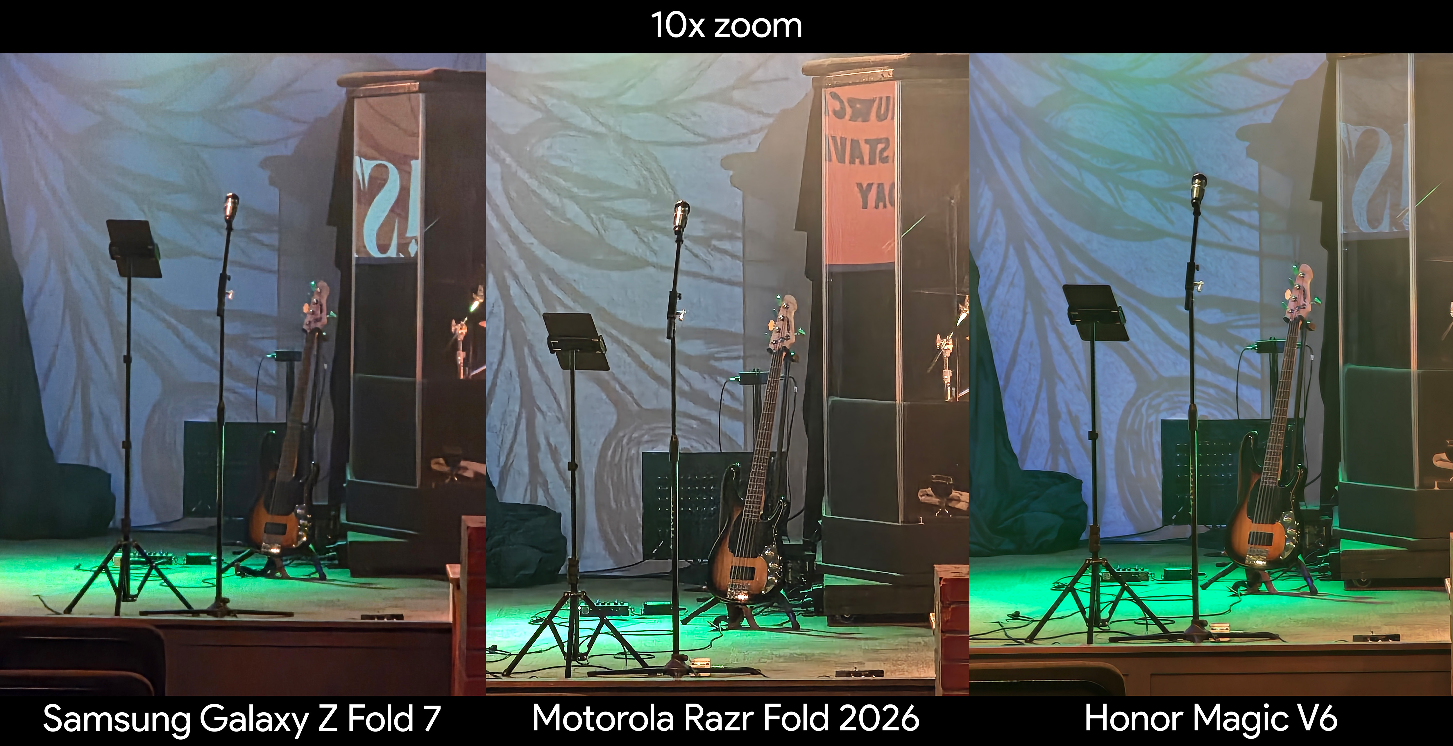 Comparing telephoto camera quality between the Motorola Razr Fold 2026, Samsung Galaxy Z Fold 7, and Honor Magic V6