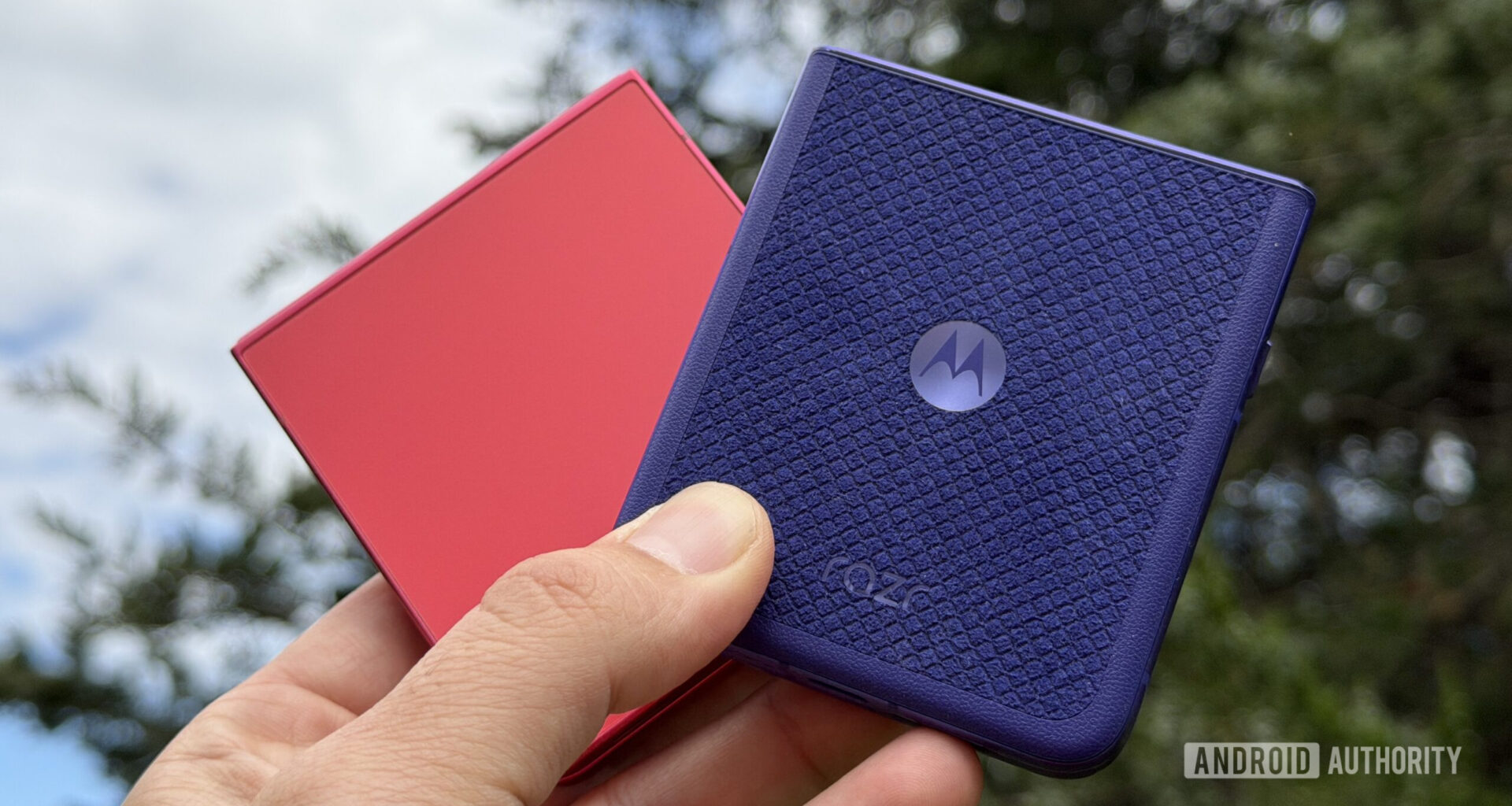 Motorola Razr Ultra Galaxy Z Flip 7 against sky