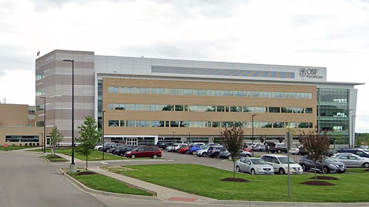Exterior view of OSF Saint Anthony Medical Center in Rockford, Illinois.