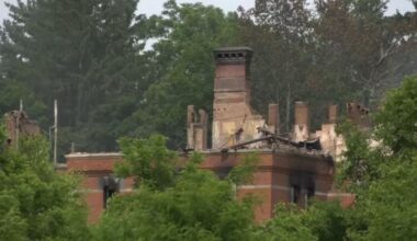 Former Hudson River Psychiatric Center after a fire