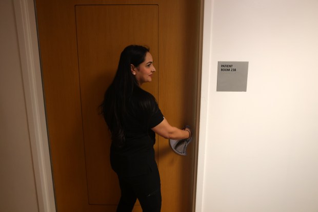 Nurse manager Amrit Sandhu in a closed section of John Muir Health Psychiatric Hospital on Wednesday, June 24, 2026, in Concord, Calif. New state mandated staffing requirements have forced the hospital to close their wing dedicated to children. (Aric Crabb/Bay Area News Group)