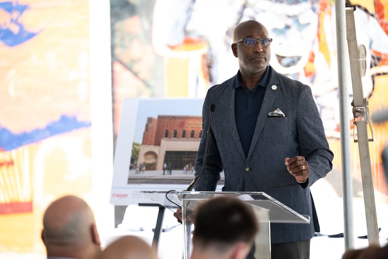 Darrin W. Anderson Sr., president of the Urban League of Greater Philadelphia, speaks at a Friday event announcing  the creation of a Center for Well-Being, which will offer free healthcare for the uninsured, workforce development, housing support, and other services.