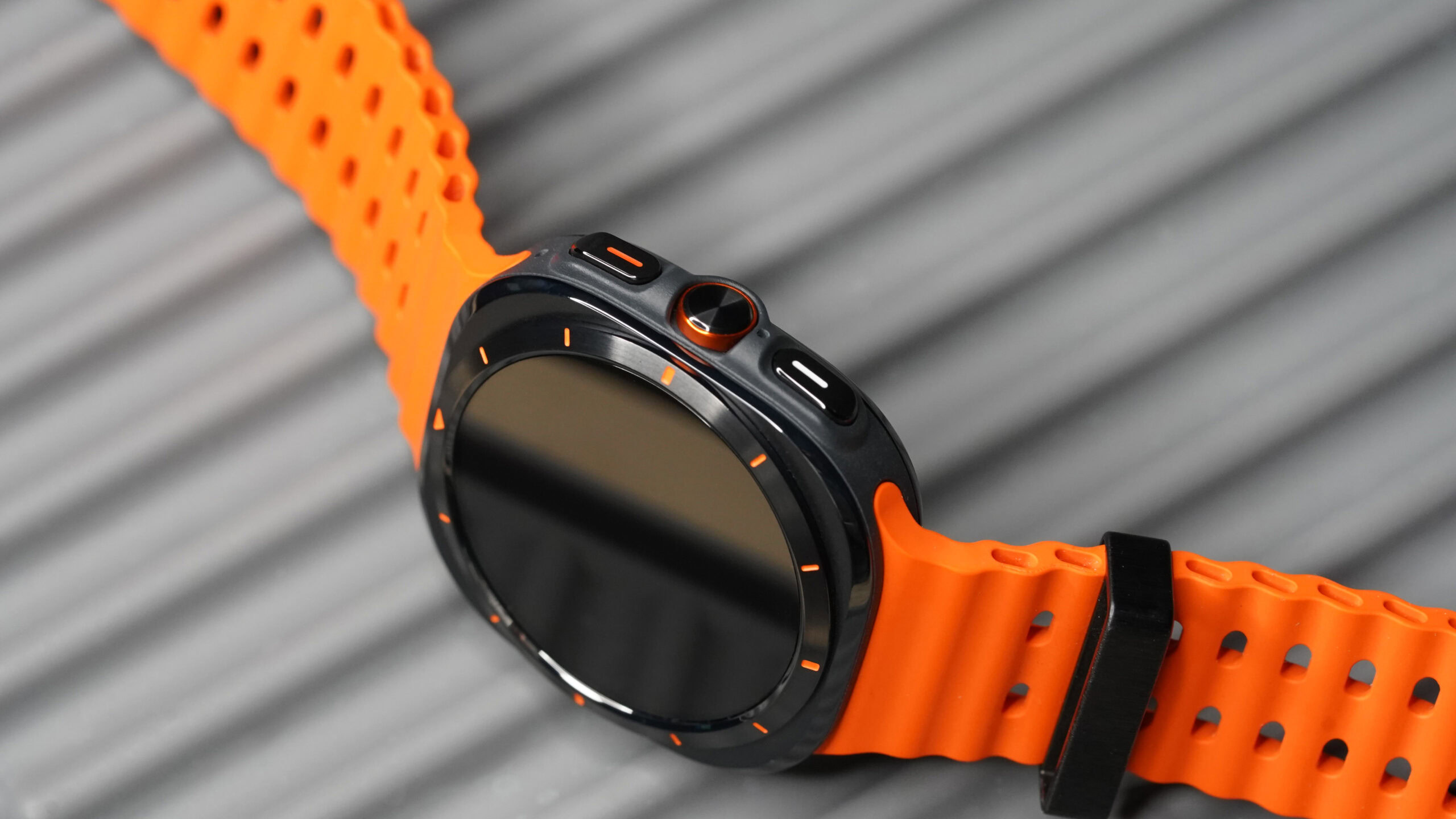 Samsung Galaxy Watch Ultra Crown The Samsung Galaxy Watch Ultra introduces a third pusher-style button.