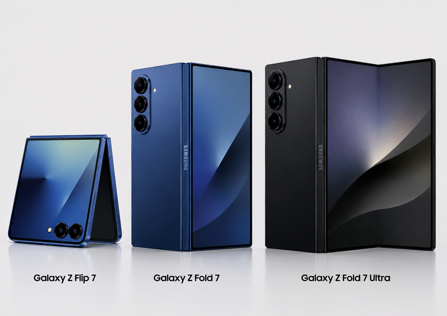 Side-by-side size comparison of Samsung's upcoming foldable lineup leaked