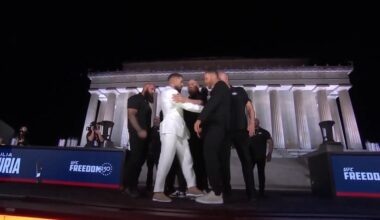 Video! Ilia Topuria Spoils Surreal Staredown By Laying Hands On Justin Gaethje