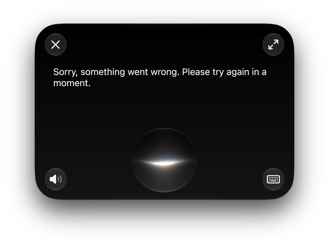 A frequent reminder that Siri AI is in early preview on a macOS developer beta. I get a fair amount of these.