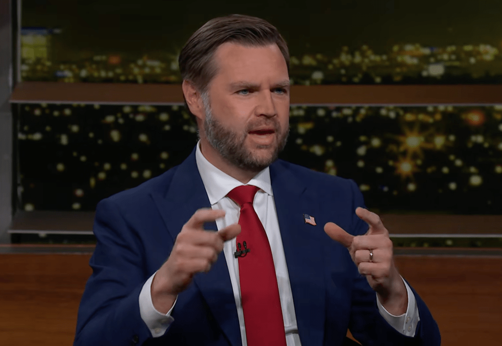 Vice President JD Vance talks with Bill Maher during an appearance on "Real Time" on June 26, 2026.
