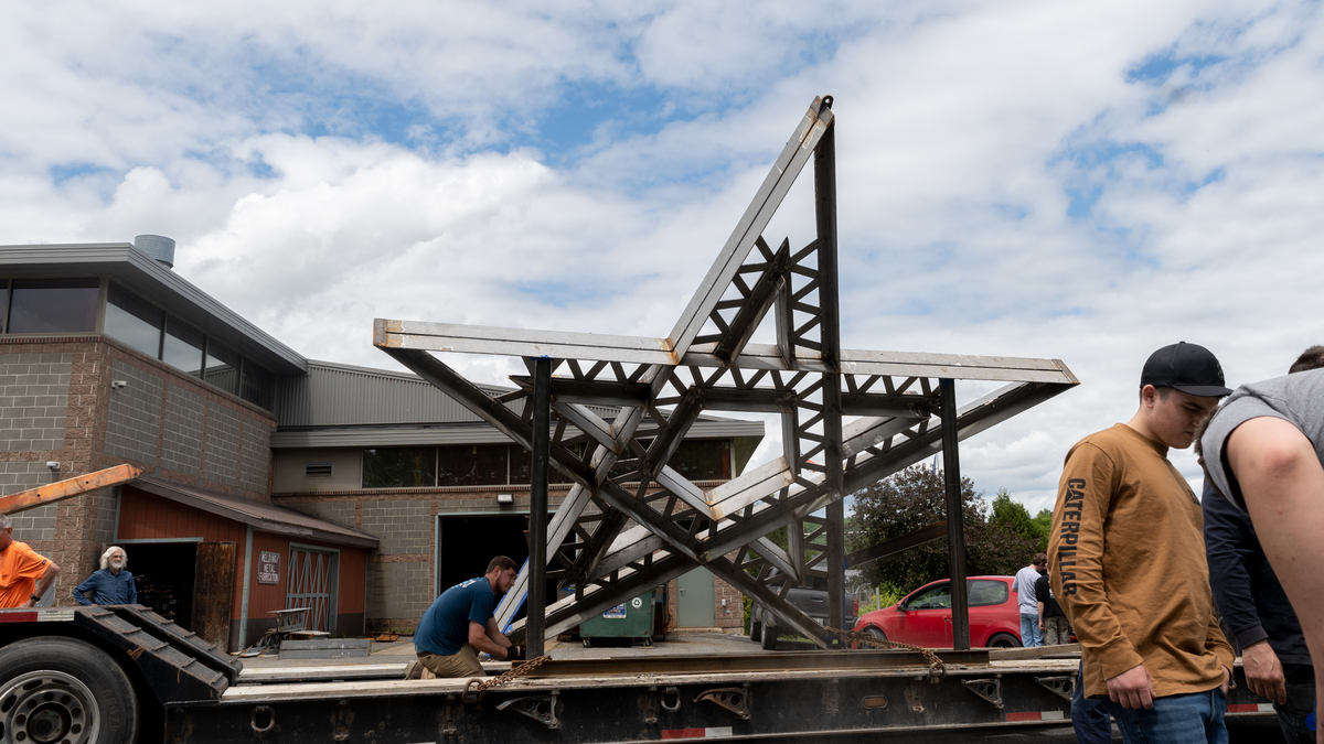 Aroostook team wraps up massive Acadian star sculpture