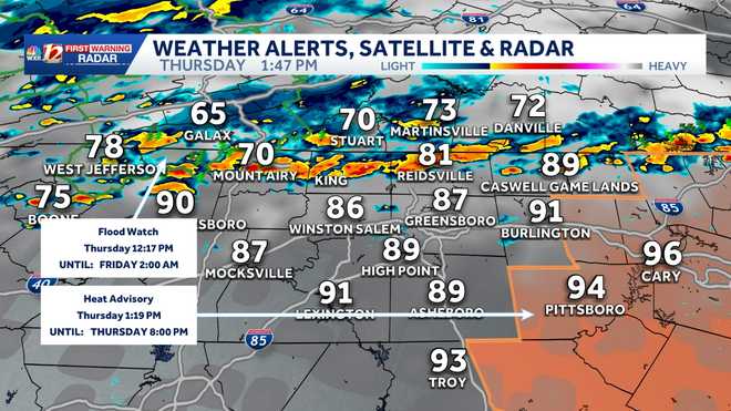 Temperature and radar in North Carolina and Virginia temperature and radar in North Carolina and Virginia