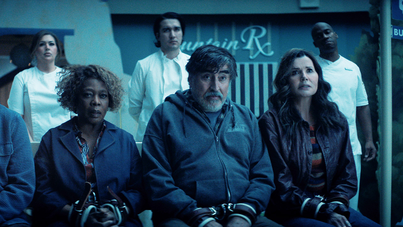 (L to R) Clarke Peters as Art, Alfre Woodard as Judy, Alfred Molina as Sam, Geena Davis as Renee in The Boroughs.