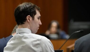Tyler Robinson, accused in the fatal shooting of Charlie Kirk, appears during a hearing in 4th District Court in Provo, Utah, on Friday, June 12, 2026. (Francisco Kjolseth /The Salt Lake Tribune via AP, Pool)