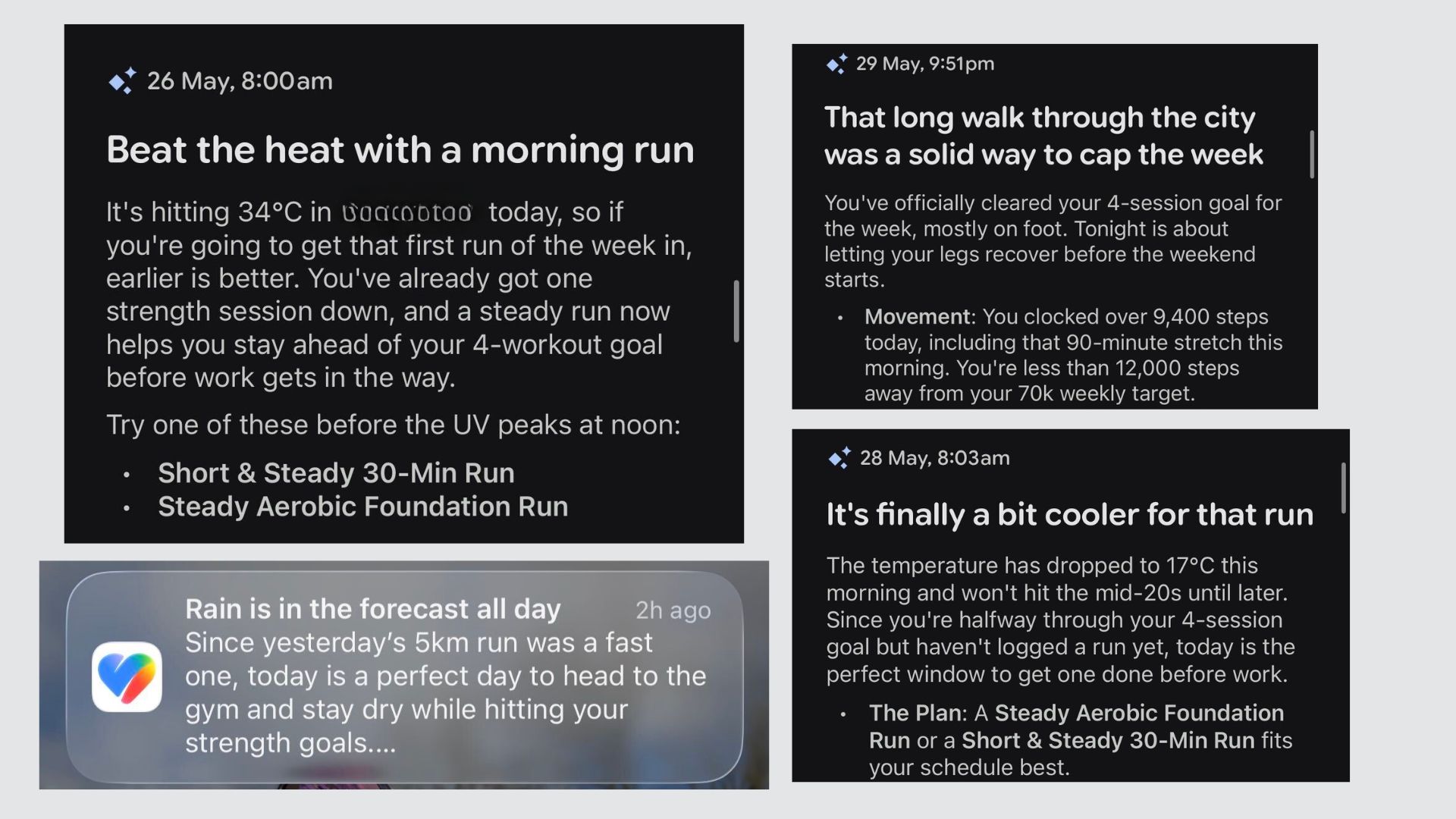 Grace Walsh's Google Health app notifications