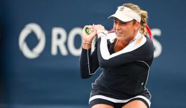 Donna Vekic in action ahead of the WTA Linz.