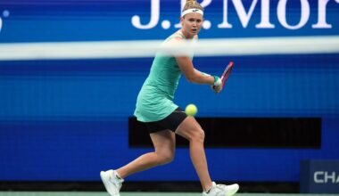 Marie Bouzkova in action ahead of the WTA Seoul Open.