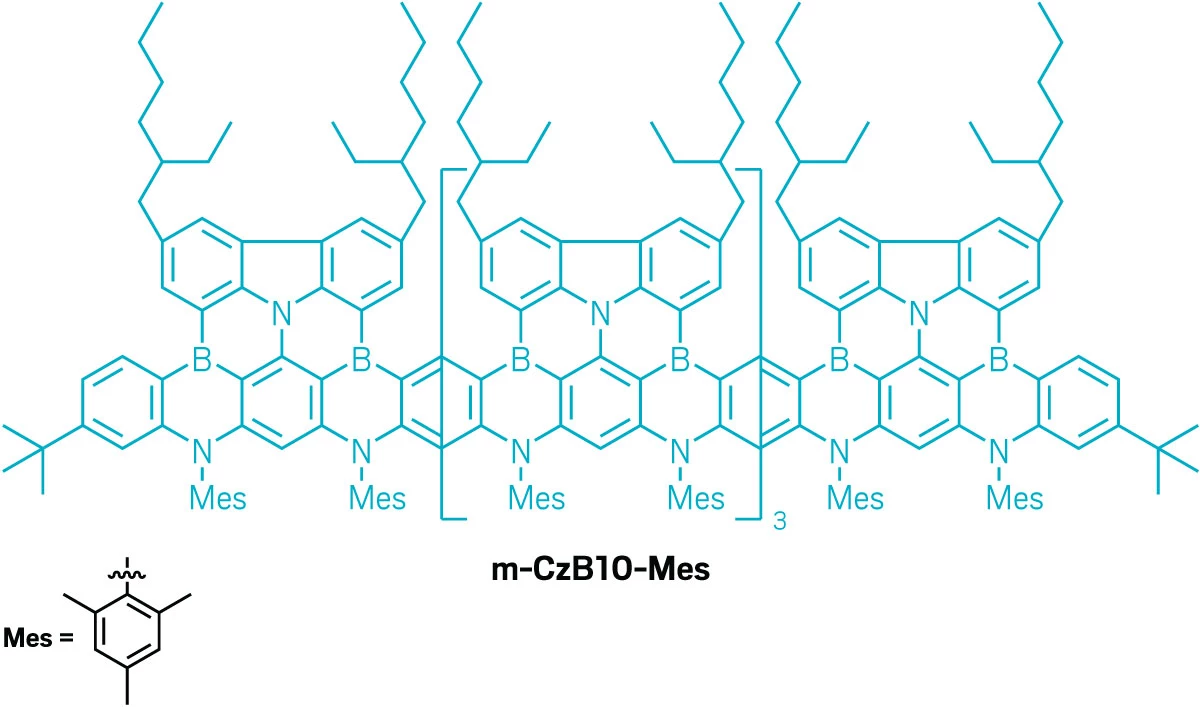 The structure of m-CzB10-Mes.