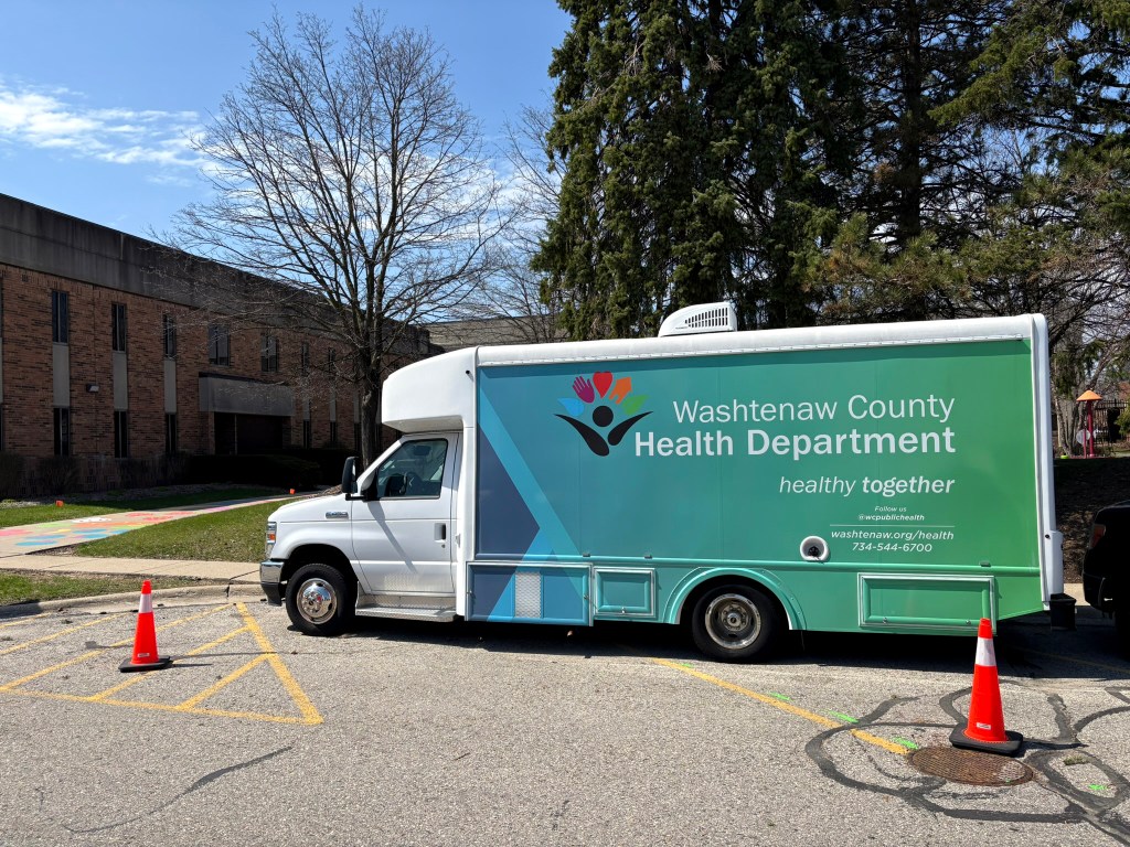 Washtenaw County health officials used this van to test people for measles during an outbreak this spring, in an effort to reduce potential exposures. Seven people were sickened, including a child under 5. None of those individuals had been vaccinated for measles. (Kate Wells/KFF Health News)