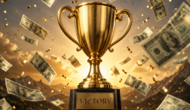 Victory, winner, dollars, dollar signs