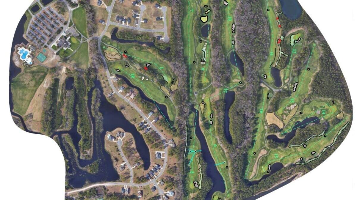 A map by golf architect Jeffrey Brauer shows Wild Wing Golf Course’s planned renovations. A map by golf architect Jeffrey Brauer shows Wild Wing Golf Course’s planned renovations.