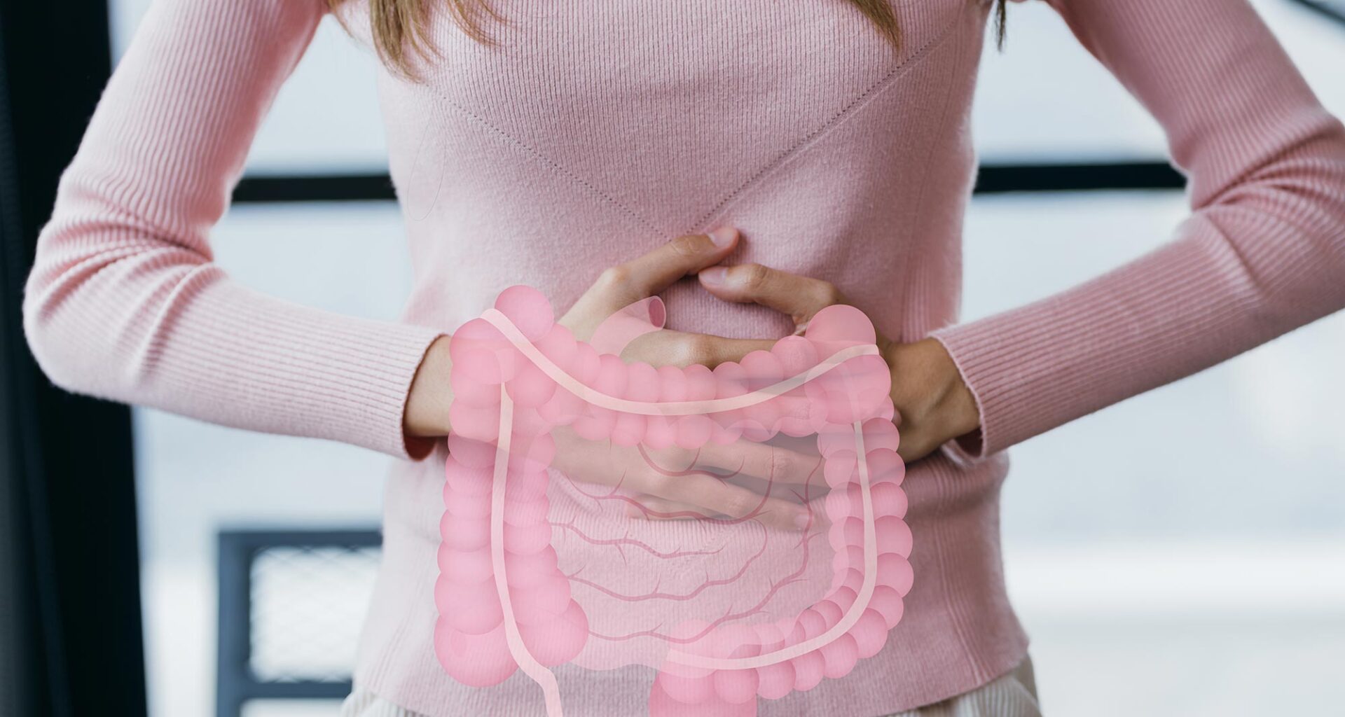 Woman Holding Stomach Gut Digestive Health