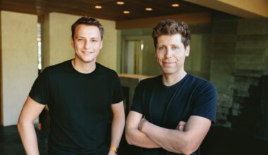 Worldcoin Project Co-founders Alex Blania (L) and Sam Altman (R)