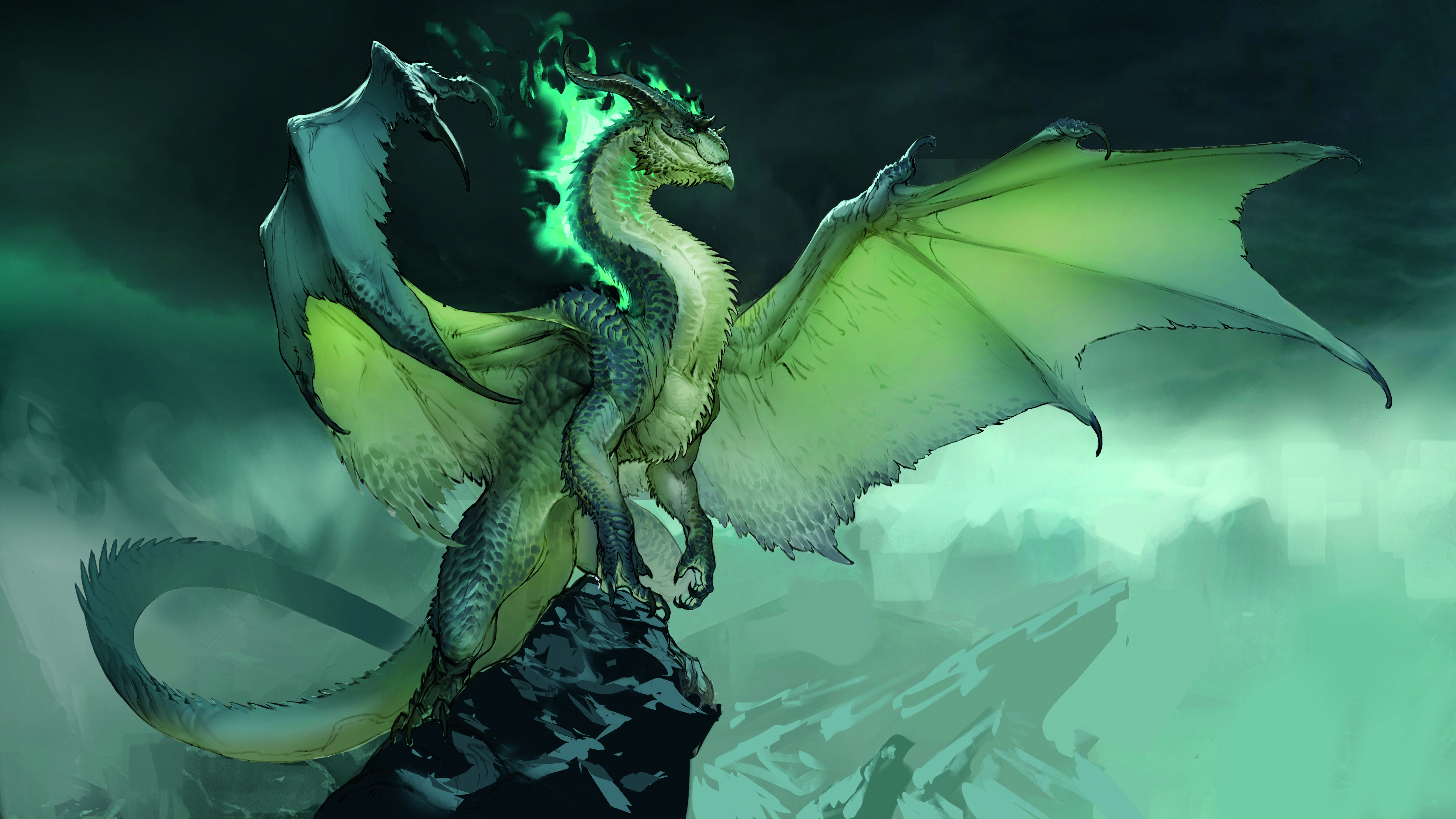 Digital painting of a dragon by Javier Franco Santacreu
