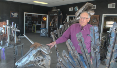 Ord artist transforms auto parts into sculptures, memorials for wife